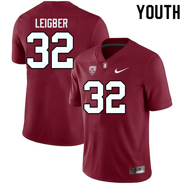 Youth #32 Mitch Leigber Stanford Cardinal College Football Jerseys Sale-Cardinal